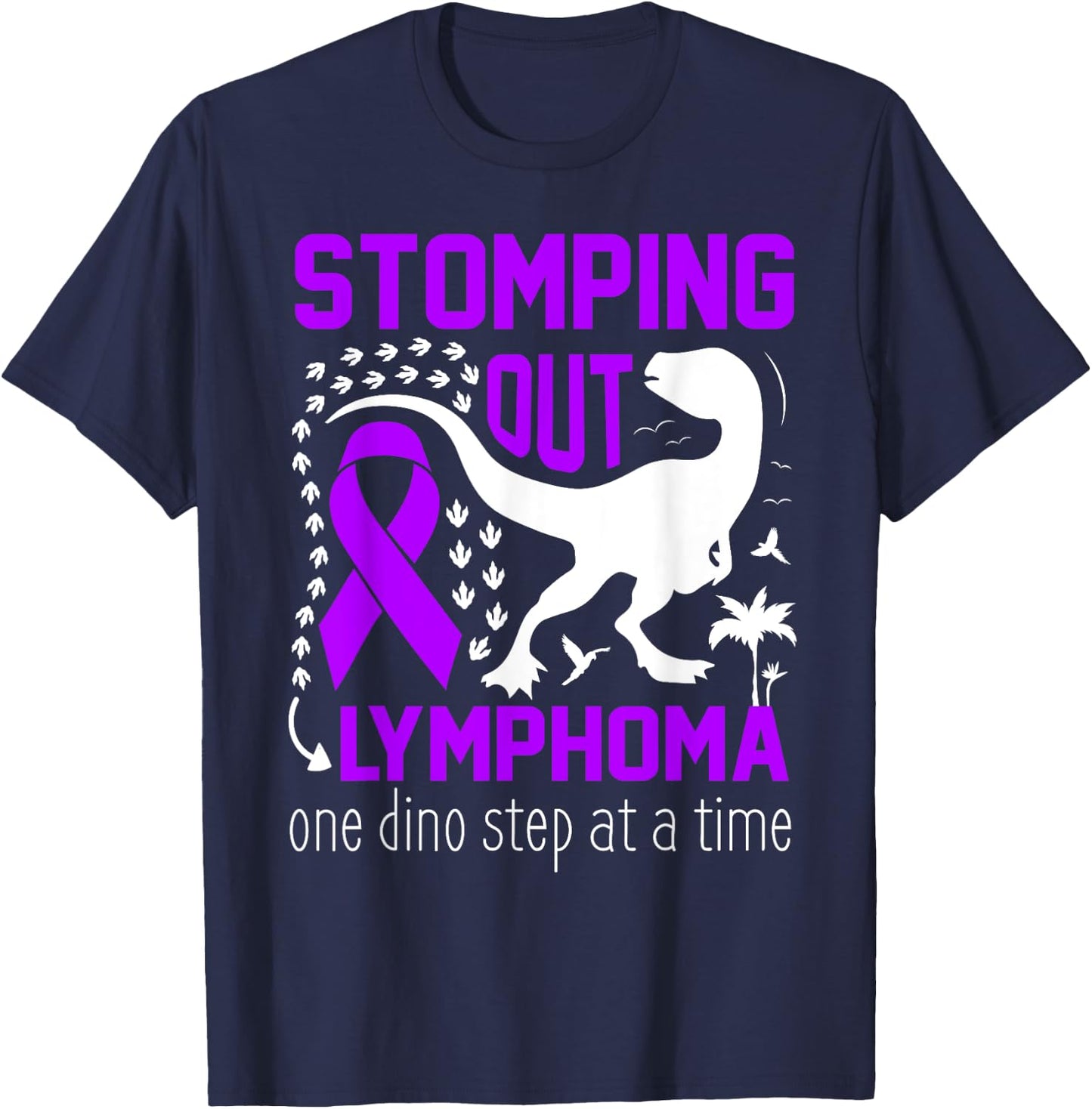 Hodgkins lymphoma Warrior Awareness Purple Ribbon Child T-Shirt - T-Shirt | Navy