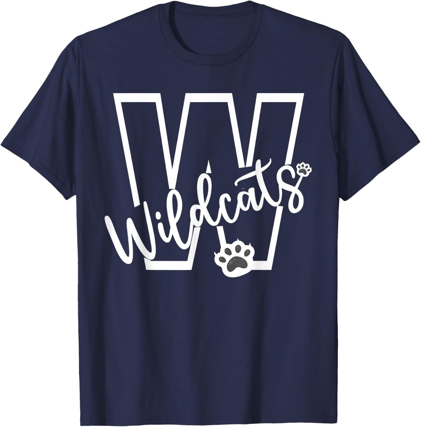 Wildcats School Sports Fan Team Spirit Football Baseball T-Shirt - T-Shirt | Navy