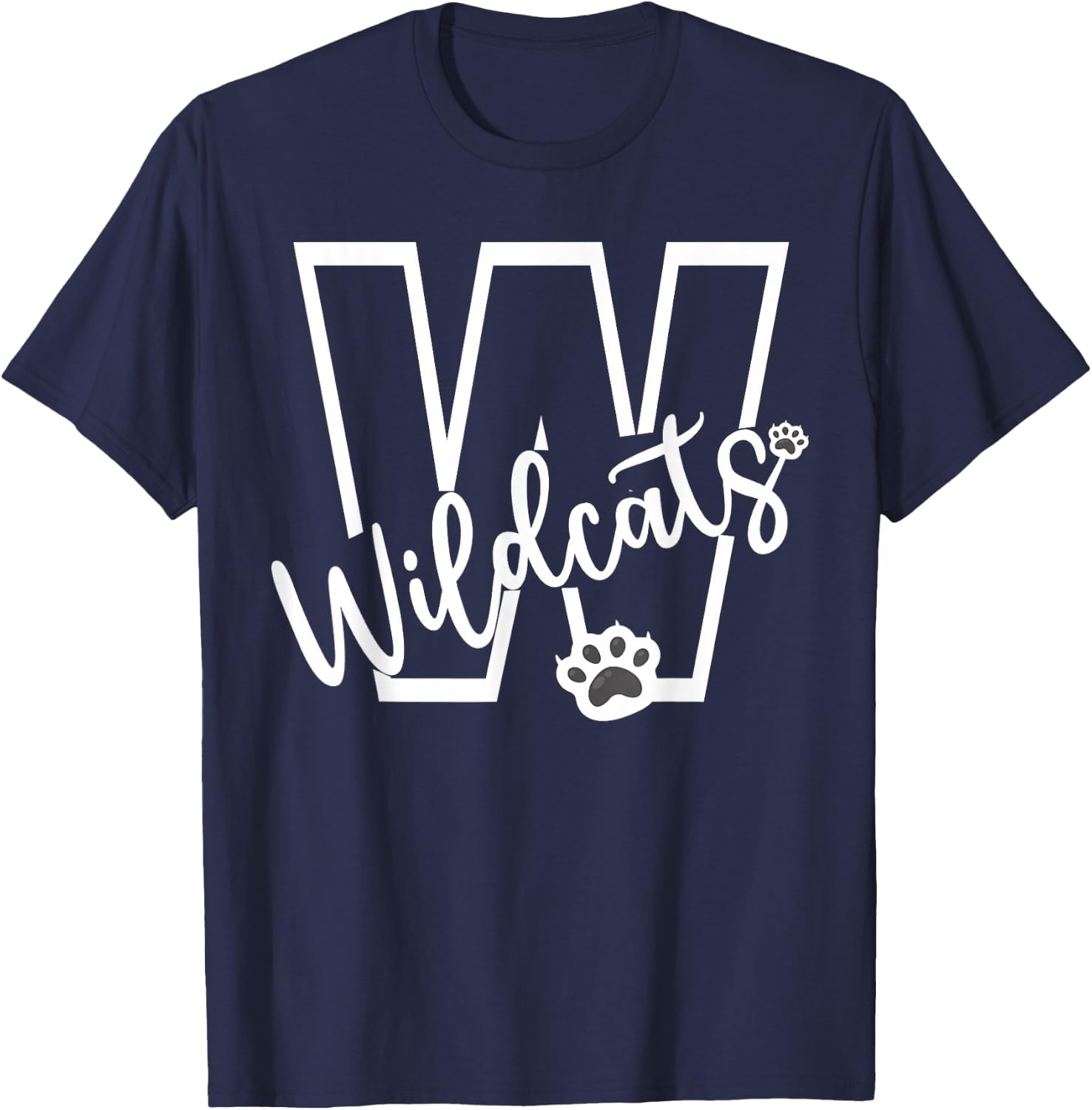 Wildcats School Sports Fan Team Spirit Football Baseball T-Shirt - T-Shirt | Navy