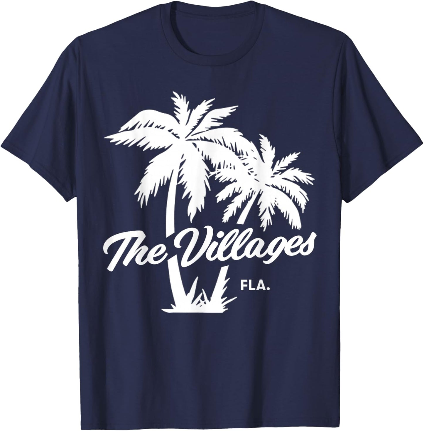 The Villages Florida Retirement Palm Trees T-Shirt - T-Shirt | Navy