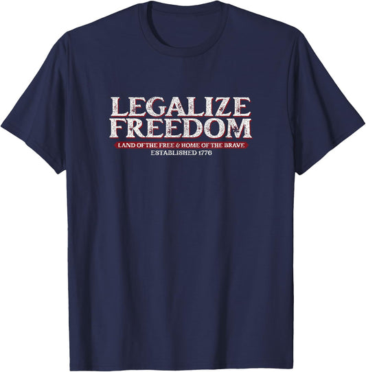 Legalize Freedom in Vintage Patriotic Red and White Men T-Shirt - T-Shirt | Navy