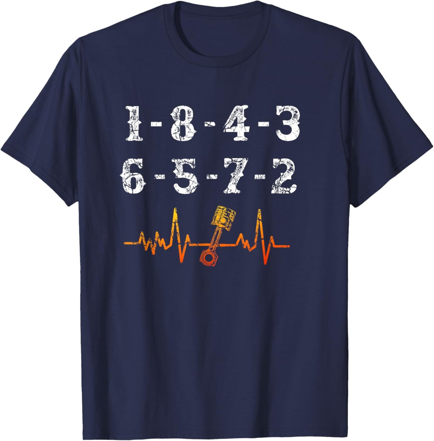 18436572 Firing Order Small Block Engine V8 Big Block T-Shirt - T-Shirt | Navy