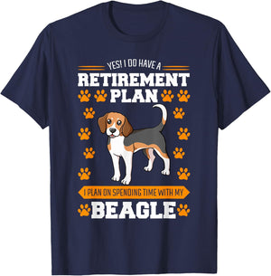 Beagle Retired Breeder Dog Hunting Hare Retirement Plan T-Shirt - T-Shirt | Navy