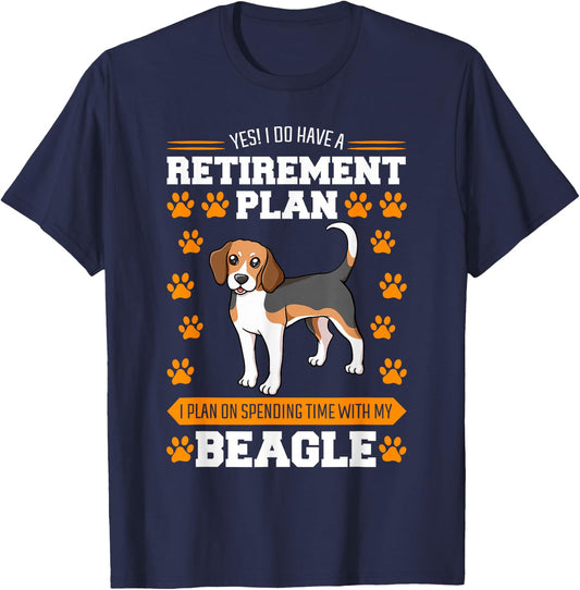 Beagle Retired Breeder Dog Hunting Hare Retirement Plan T-Shirt - T-Shirt | Navy