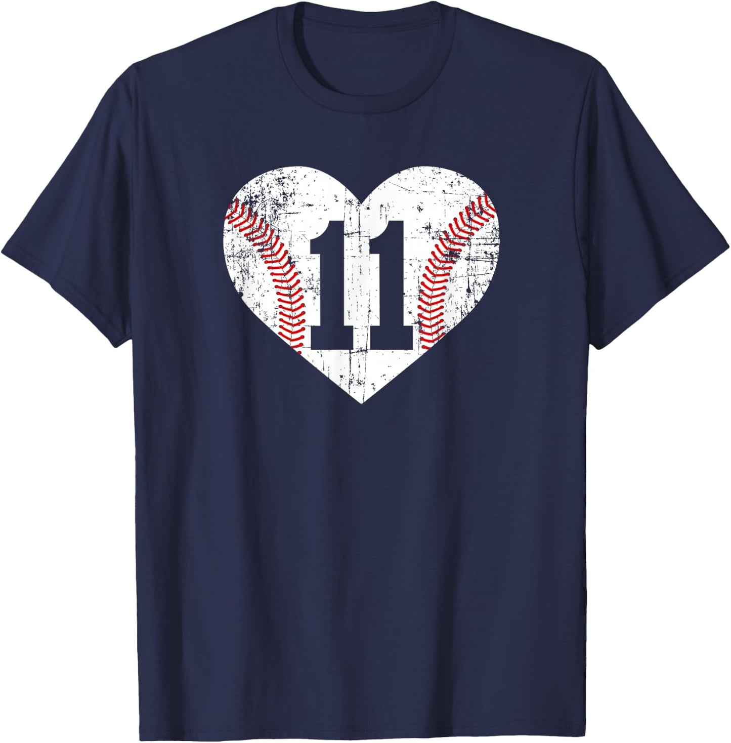 Vintage Baseball 11 Jersey Number T-Shirt - T-Shirt | Navy