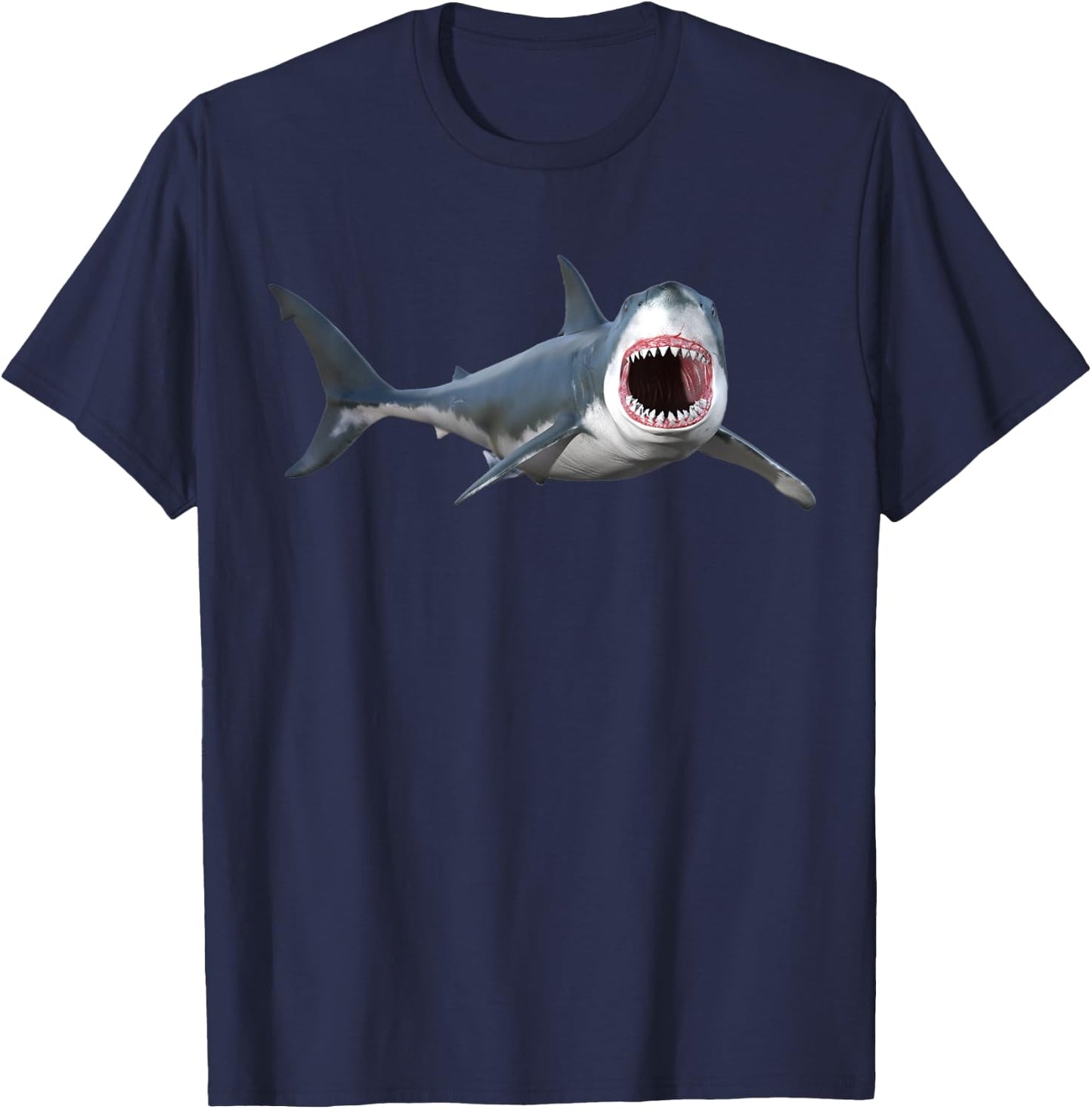 realistic great white shark for lovers of Fish T-Shirt - T-Shirt | Navy