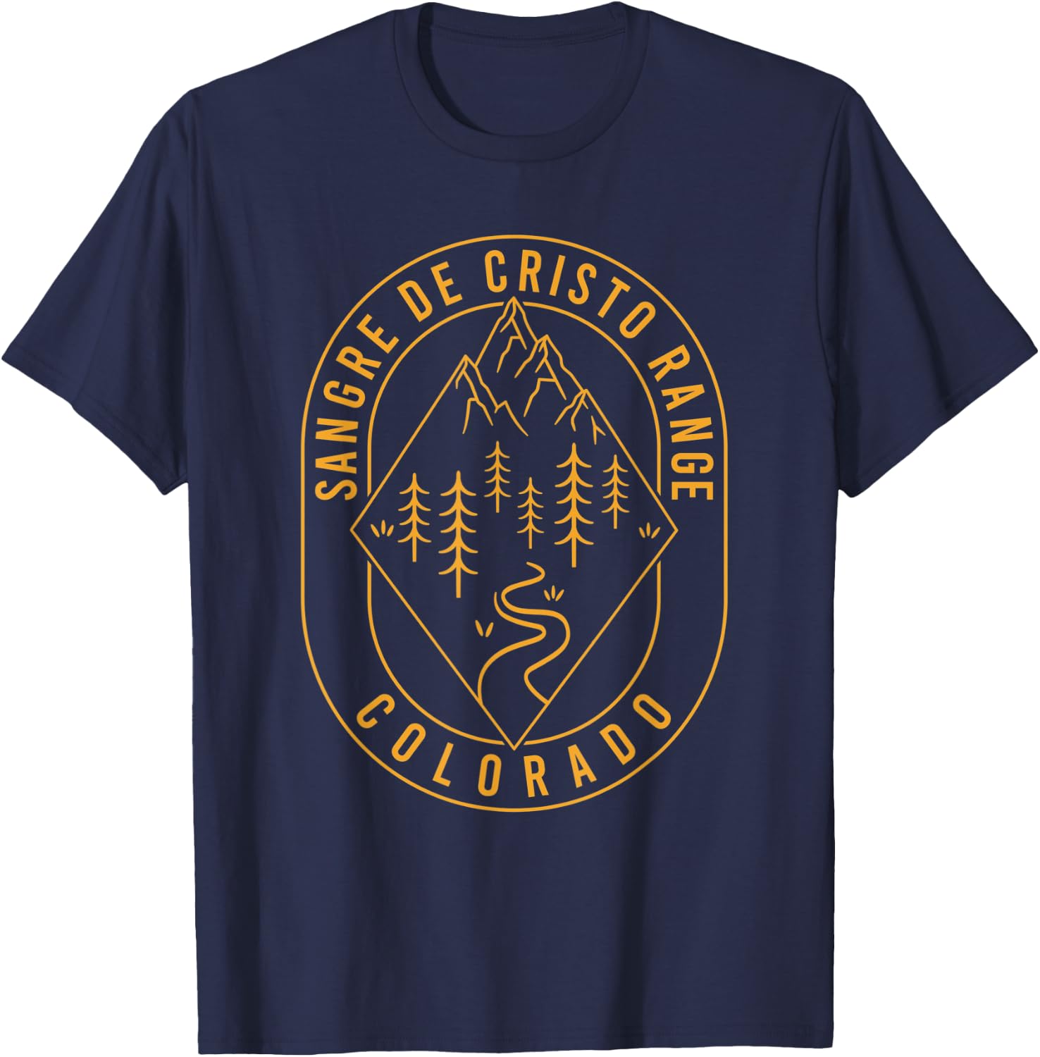 Sangre de Cristo Range Mountains Colorado Outdoors Minimal T-Shirt - T-Shirt | Navy