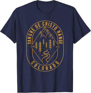 Sangre de Cristo Range Mountains Colorado Outdoors Minimal T-Shirt - T-Shirt | Navy