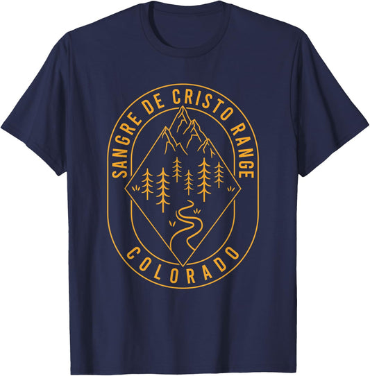 Sangre de Cristo Range Mountains Colorado Outdoors Minimal T-Shirt - T-Shirt | Navy