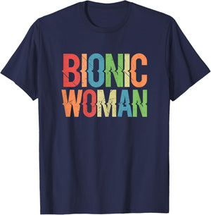 Unleash Your Inner Cyborg with our Bionic Women Design T-Shirt - T-Shirt | Navy