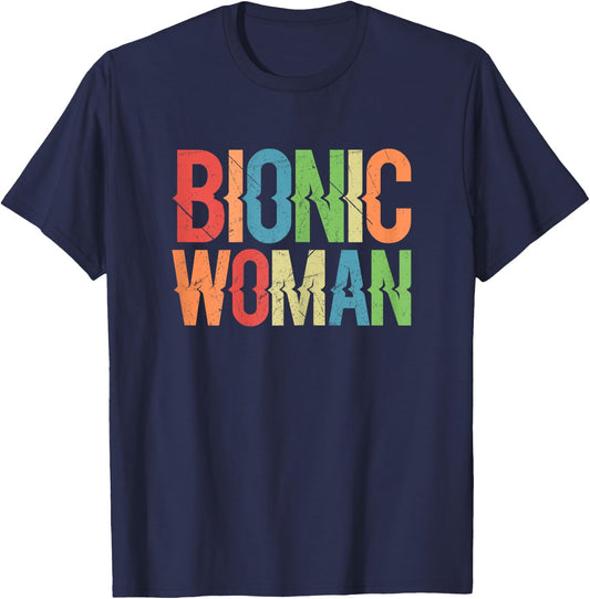 Unleash Your Inner Cyborg with our Bionic Women Design T-Shirt - T-Shirt | Navy