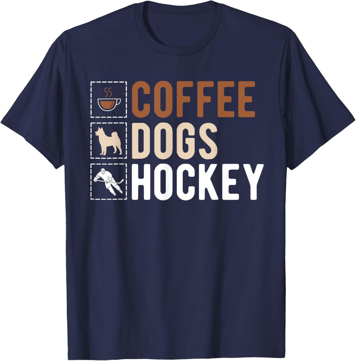 Coffee Dogs Hockey Ice Hockey Player T-Shirt - T-Shirt | Navy