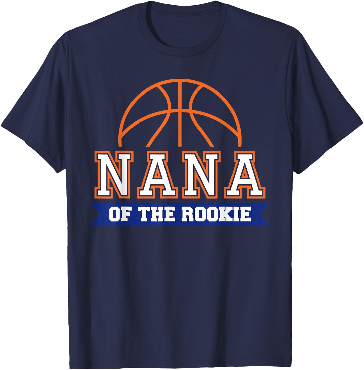 Nana of Rookie 1st Birthday Basketball Theme Matching Party T-Shirt - T-Shirt | Navy