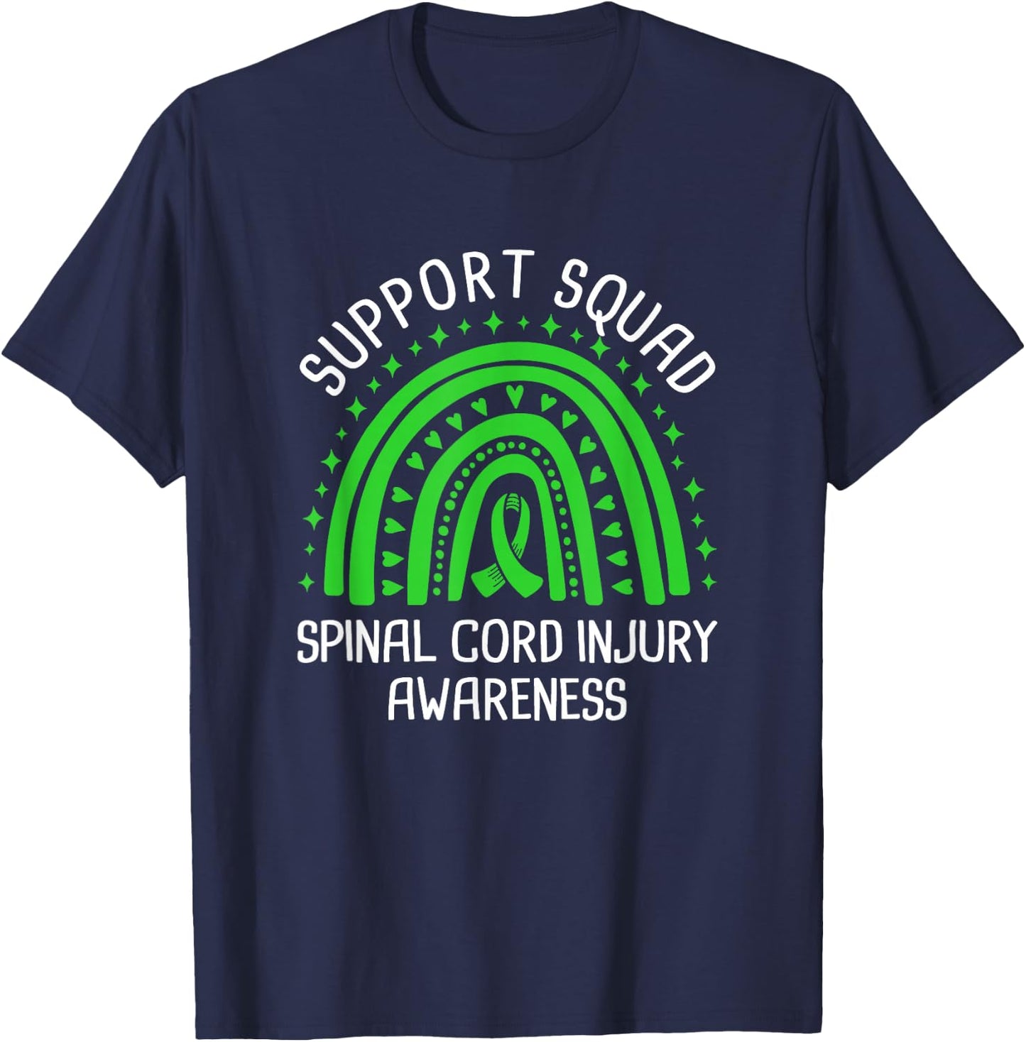 Support Squad Spinal Cord Injury Awareness T-Shirt - T-Shirt | Navy