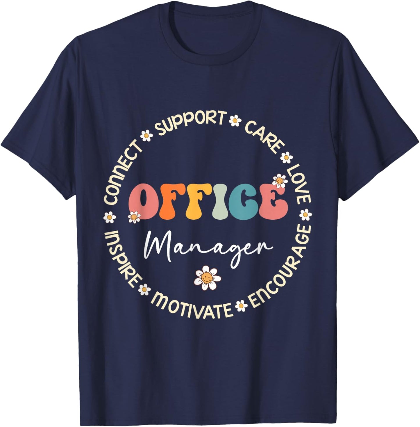 Cute Office Manager Squad Appreciation Week Back to School T-Shirt - T-Shirt | Navy