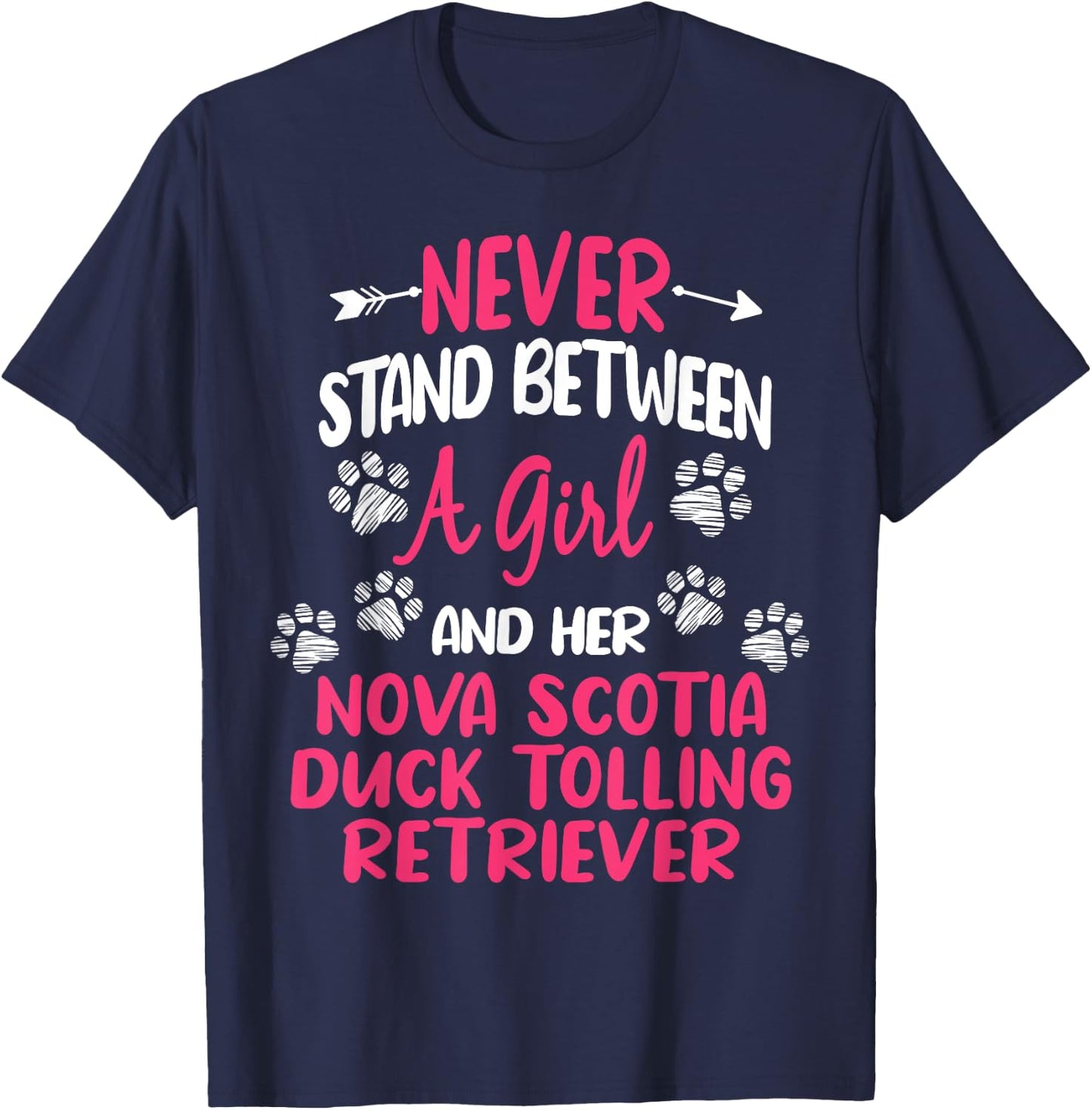 Between A Girl And Her Nova Scotia Duck Tolling Retriever T-Shirt - T-Shirt | Navy