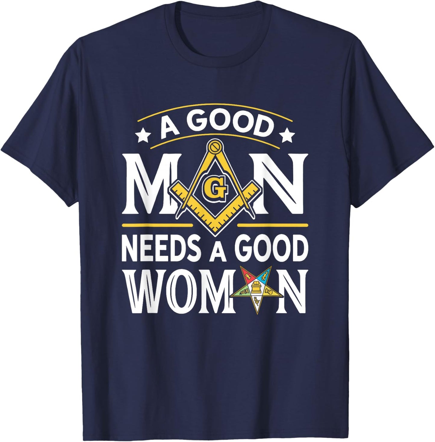 Freemasons OES Woman Masonry Masonic Freemason Freemasonry T-Shirt - T-Shirt | Navy