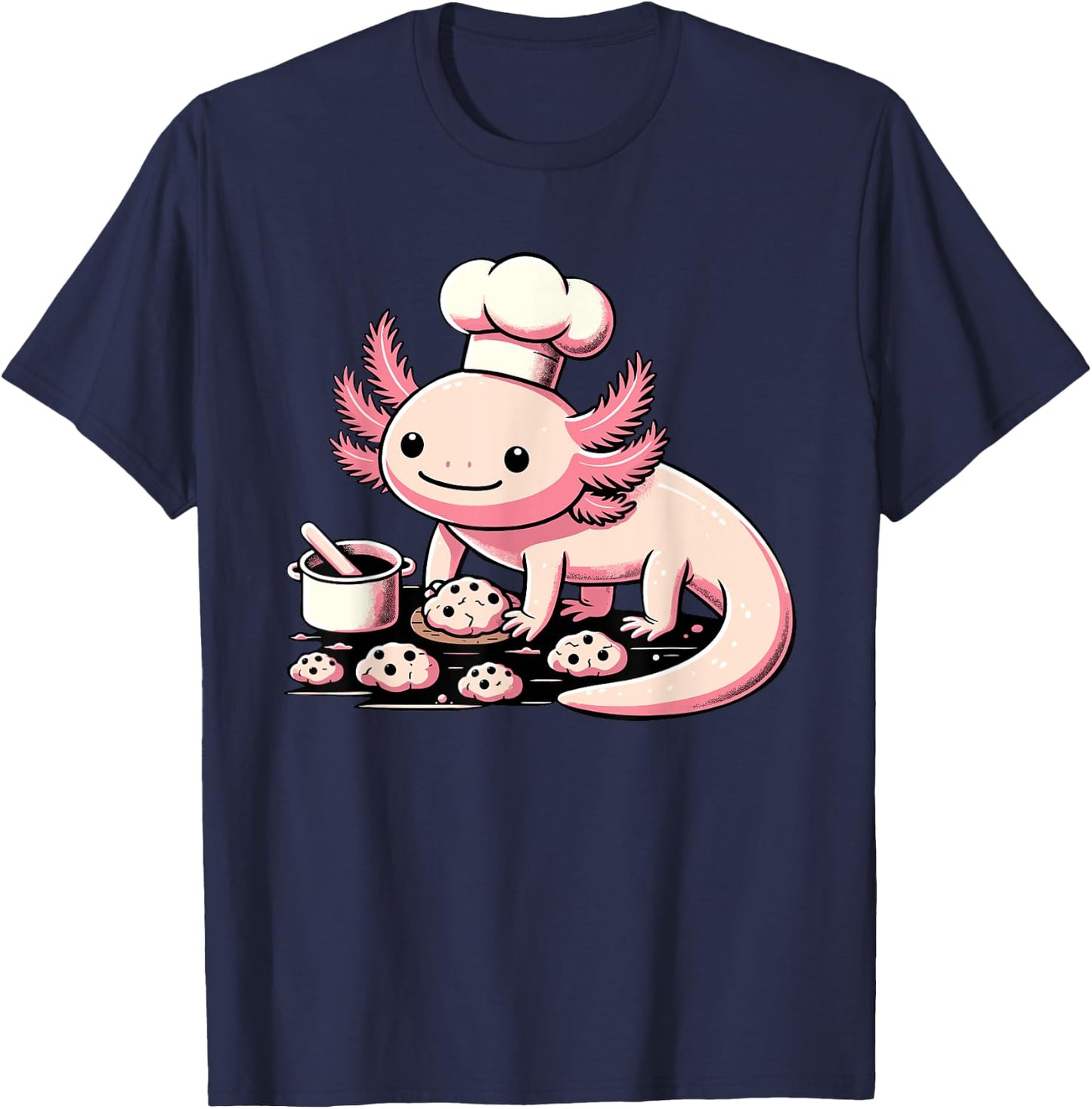 Axolotl Baking Cookies Chocolate Lover Cookie Baker T-Shirt - T-Shirt | Navy