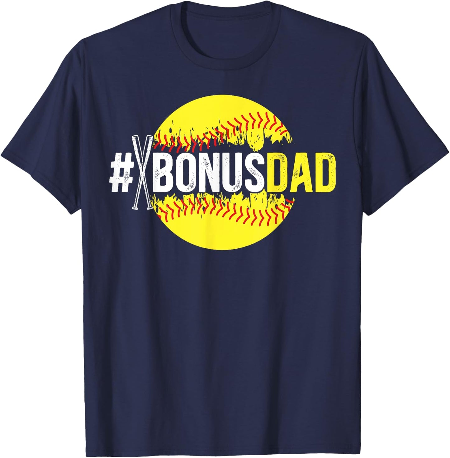 Softball Bonus Dad Proud Softball Player Bonus Dad T-Shirt - T-Shirt | Navy