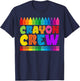 Crayon Crew Coloring Artistic Drawing Color T-Shirt - T-Shirt | Navy