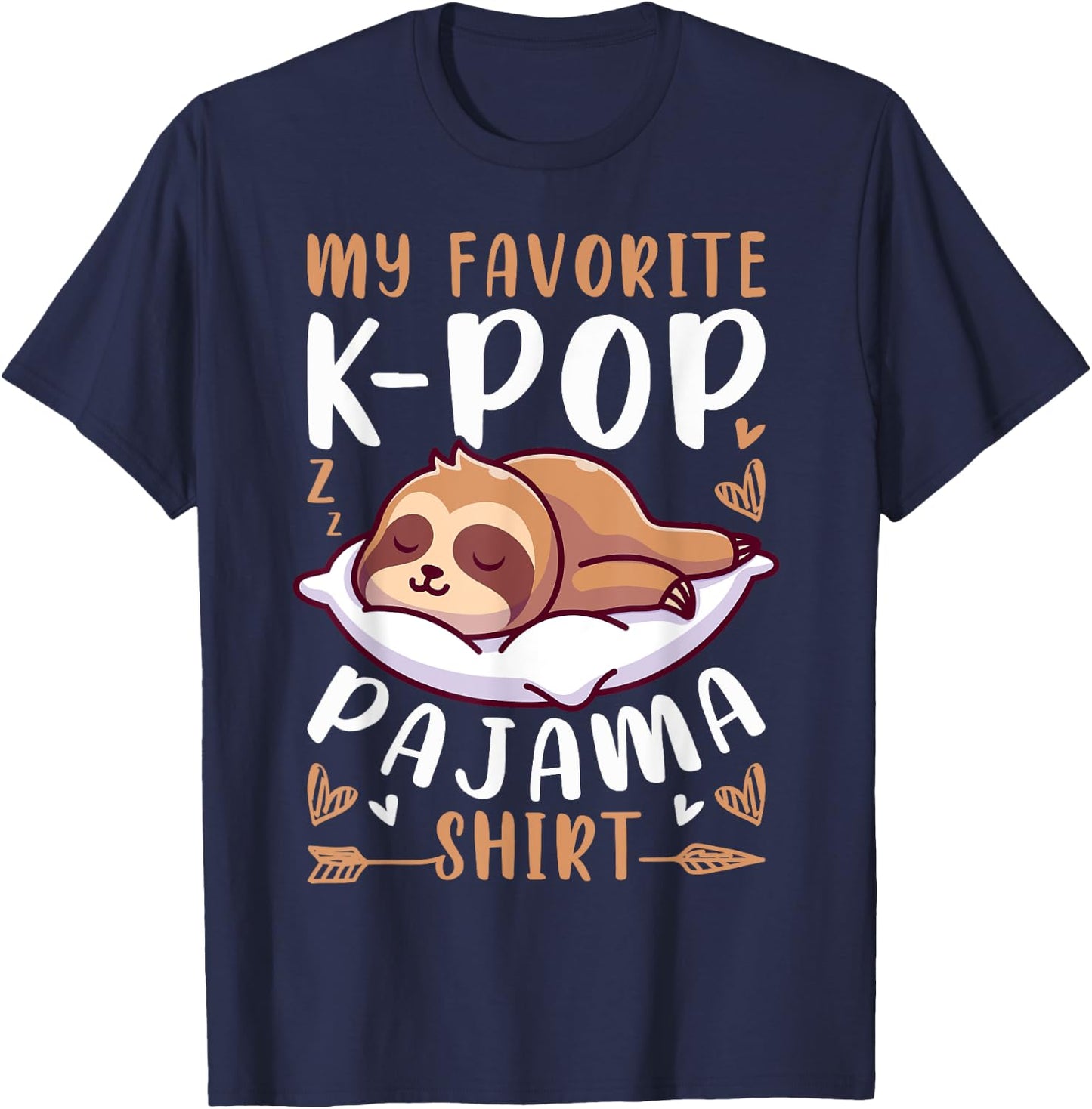 K-Pop Music, Sleeping Sloth, K-Pop Pajama T-Shirt - T-Shirt | Navy