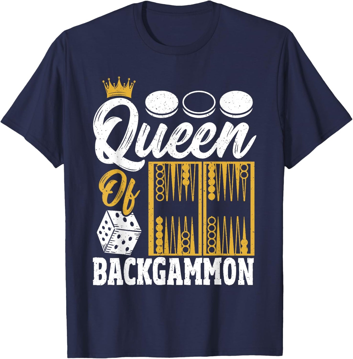 Queen Of Backgammon T-Shirt - T-Shirt | Navy