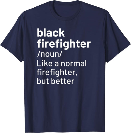 Black Firefighter Definition African American T-Shirt - T-Shirt | Navy