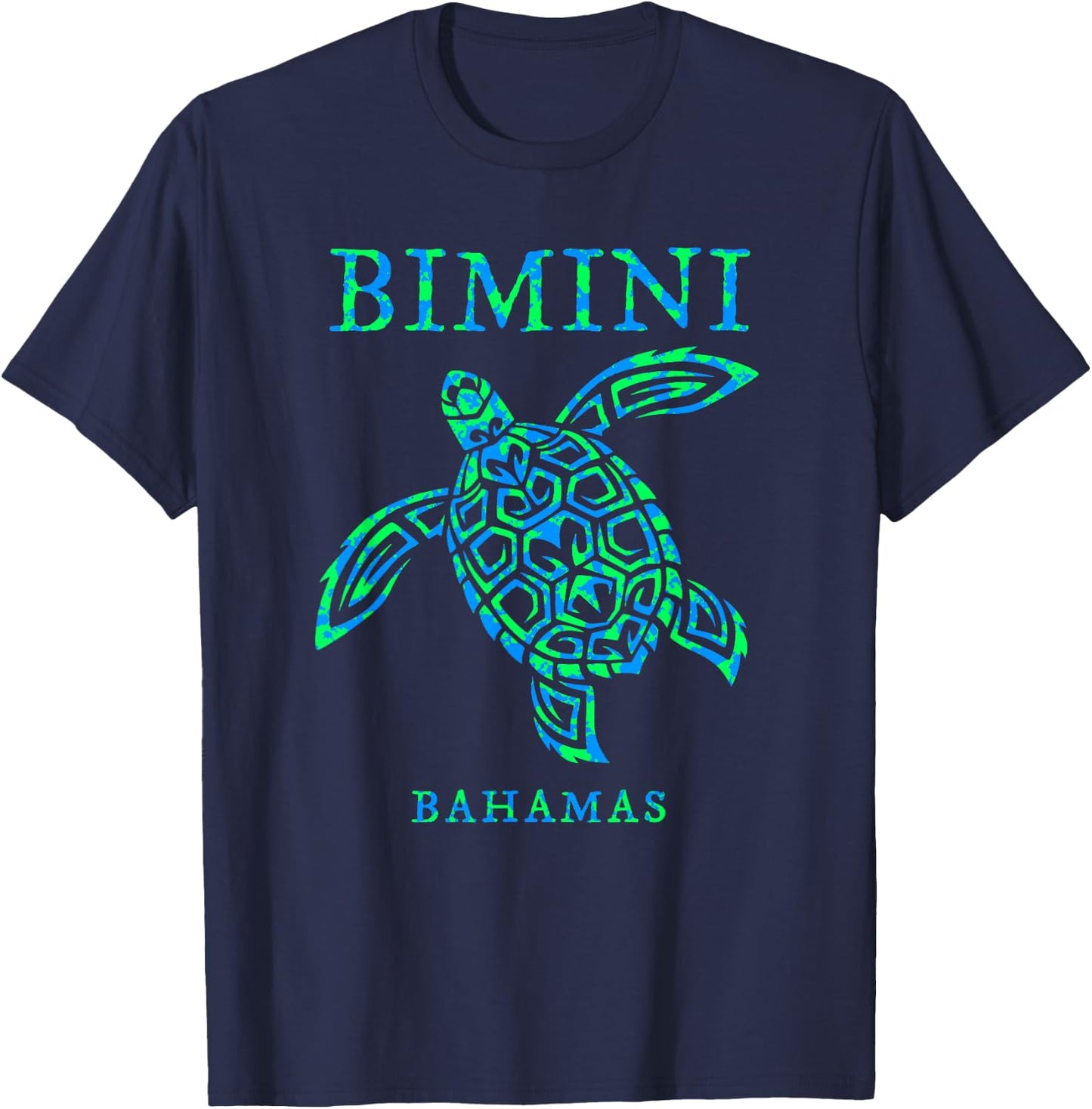 Bimini Bahamas Sea Turtle Boys Girls Colorful Souvenir T-Shirt - T-Shirt | Navy