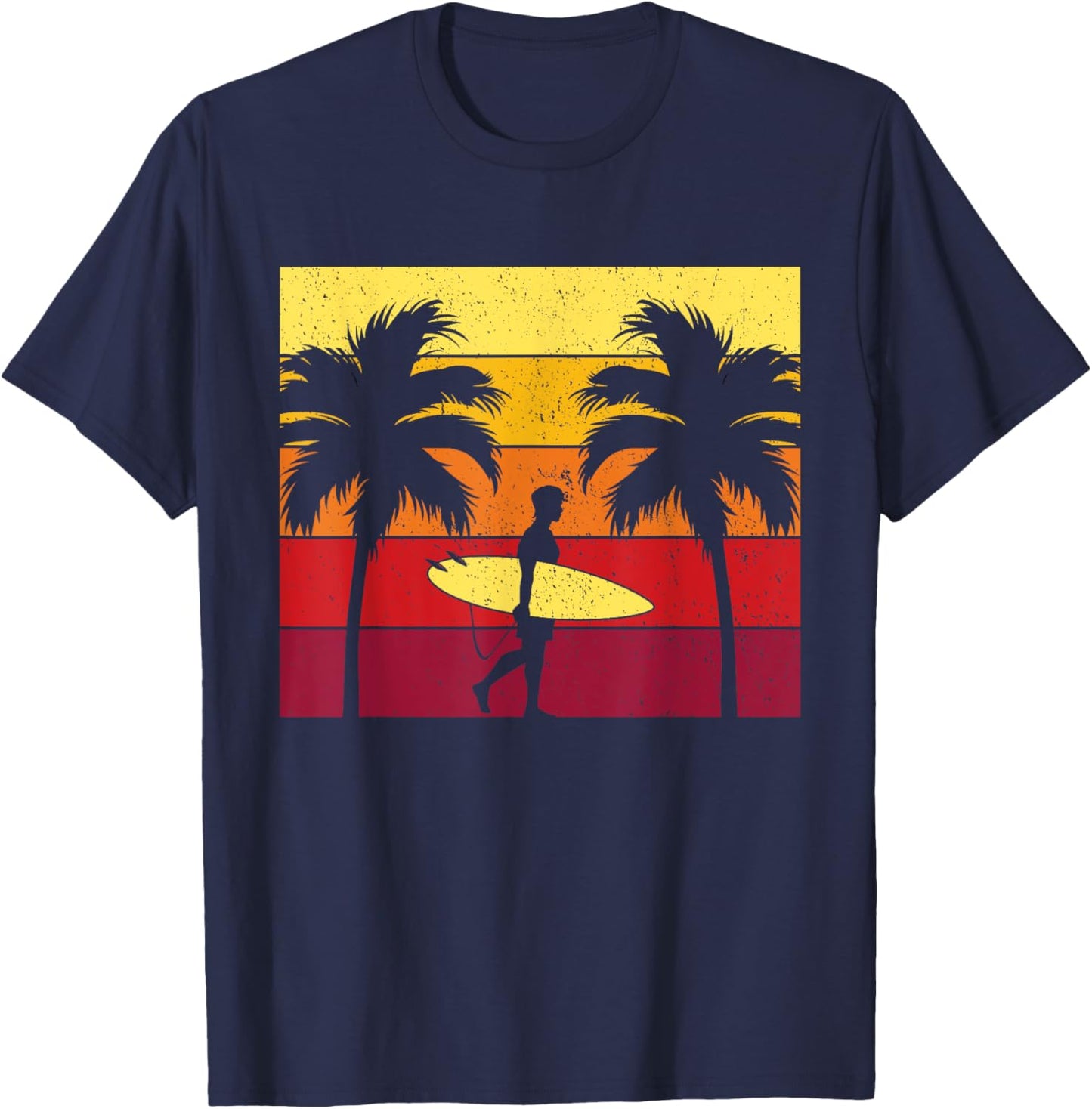 Surfboard Surfing Ride Big Wave Shore Surf Beach Surfer Gift Men Women Kids T-Shirt - T-Shirt | Navy