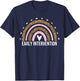 Early Intervention Squad Teacher Leopard Rainbow T-Shirt - T-Shirt | Navy