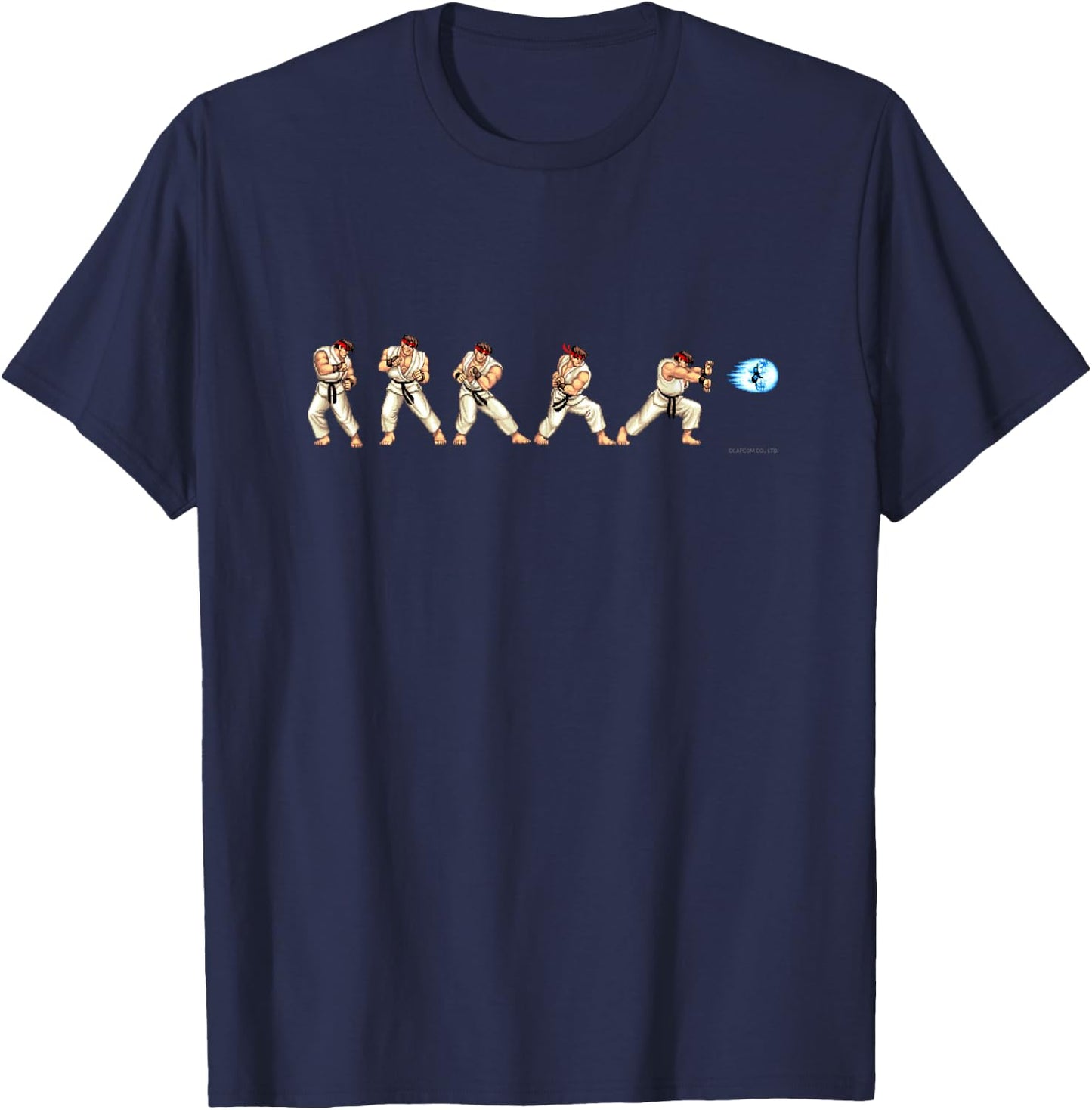 Street Fighter II RYU (Hadoken) T-Shirt - T-Shirt | Navy