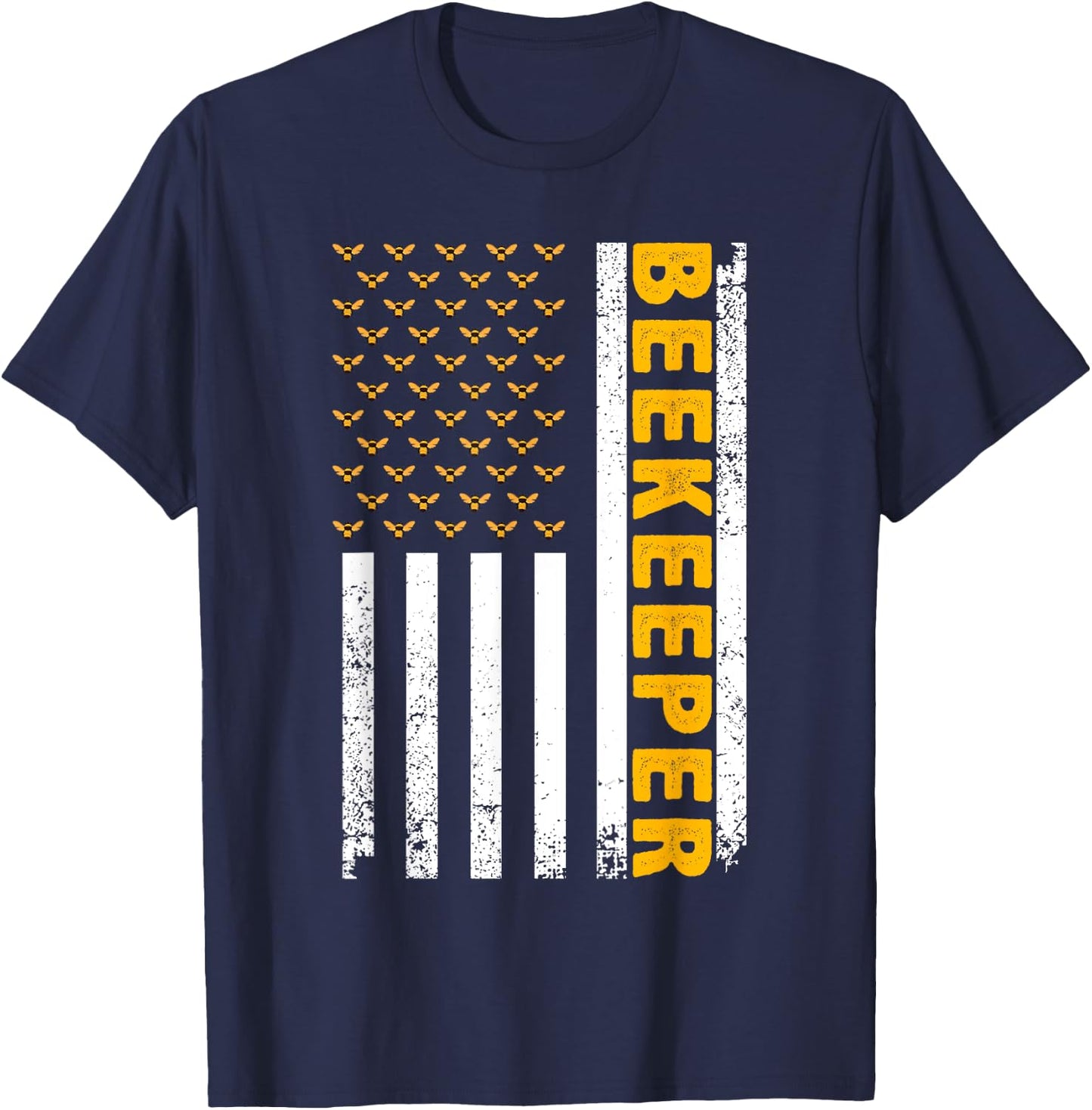 Beekeeper Women Beekeeping American Flag Bee Lover T-Shirt - T-Shirt | Navy