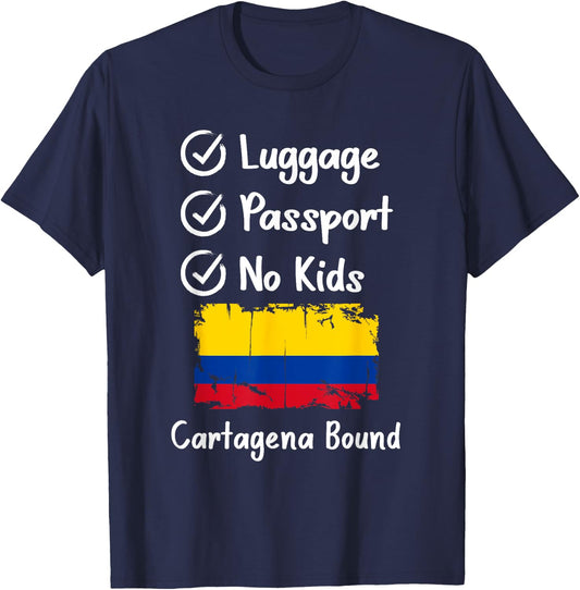 Colombia Travel Colombian Trip Cartagena Vacation T-Shirt - T-Shirt | Navy