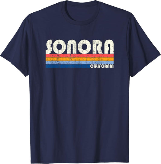 Retro Vintage 70s 80s Style Sonora, CA T-Shirt - T-Shirt | Navy