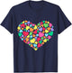Hearts T Shirt Kids School Valentines Day Girls Boys T-Shirt - T-Shirt | Navy