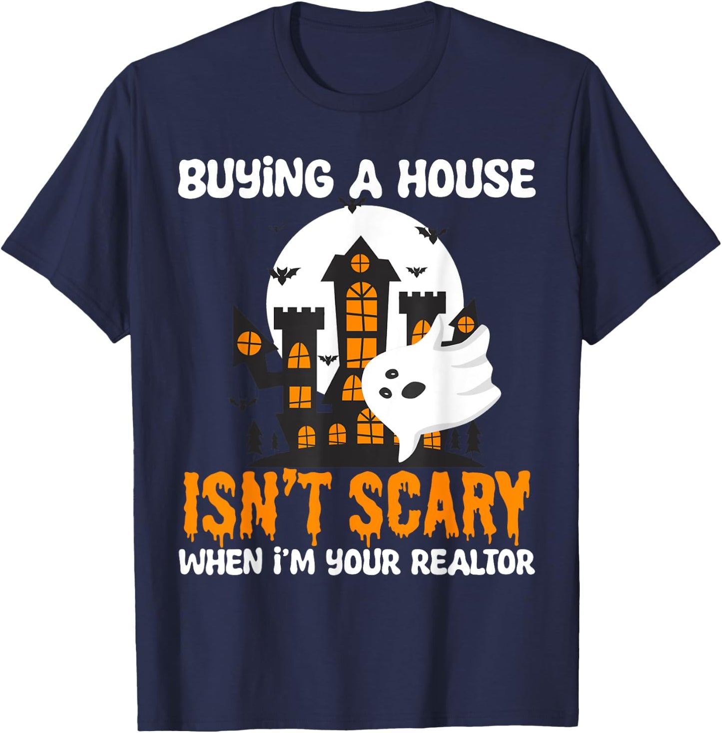 Funny Real Estate Agent Halloween Costumes Spooky Realtor T-Shirt - T-Shirt | Navy