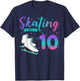 10 Year Old Girl Ice Skating Into 10th Birthday Kids T-Shirt - T-Shirt | Navy