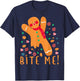 Bite Me! - Gingerbread Funny Christmas Cookie Pajama T-Shirt - T-Shirt | Navy