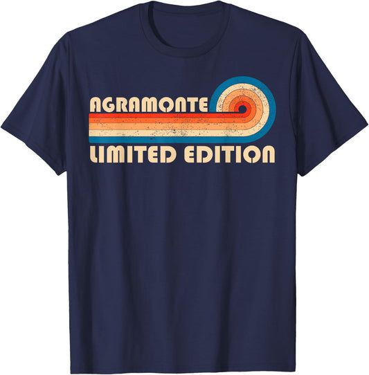 AGRAMONTE Retro 70s 80s Sunset Stripe T-Shirt - T-Shirt | Navy