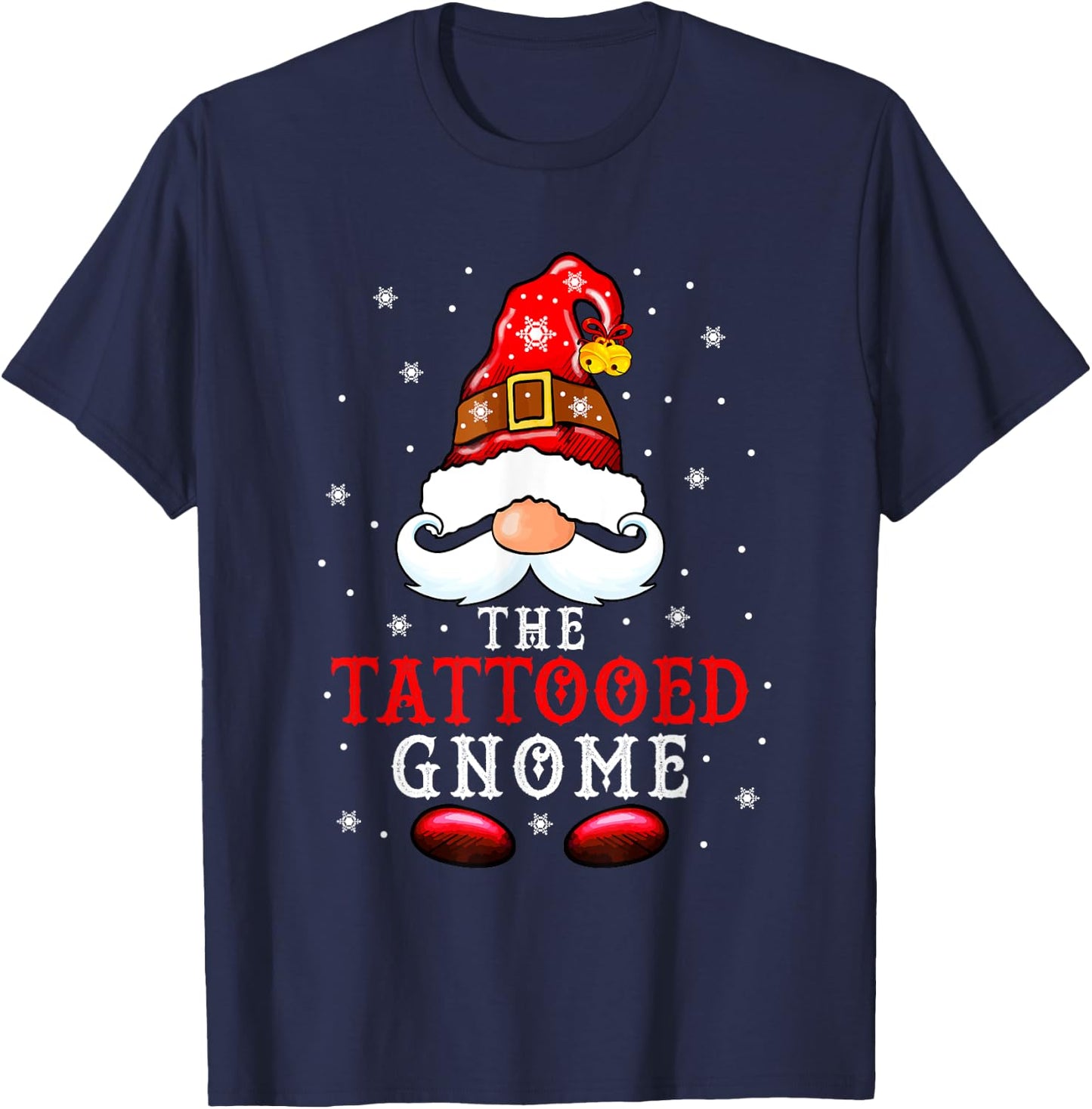 The Tattooed Gnome Costume Christmas Tattoo Lover Family T-Shirt - T-Shirt | Navy