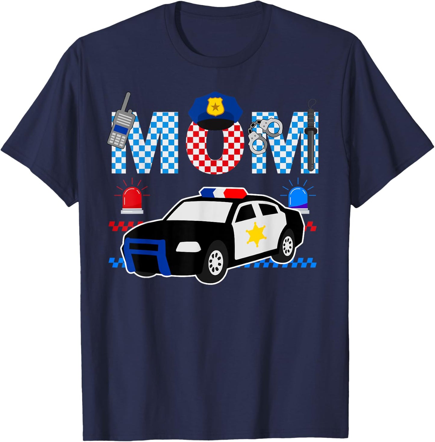 Cop Mom Police Themed Kids Birthday Officer Party Matching T-Shirt - T-Shirt | Navy
