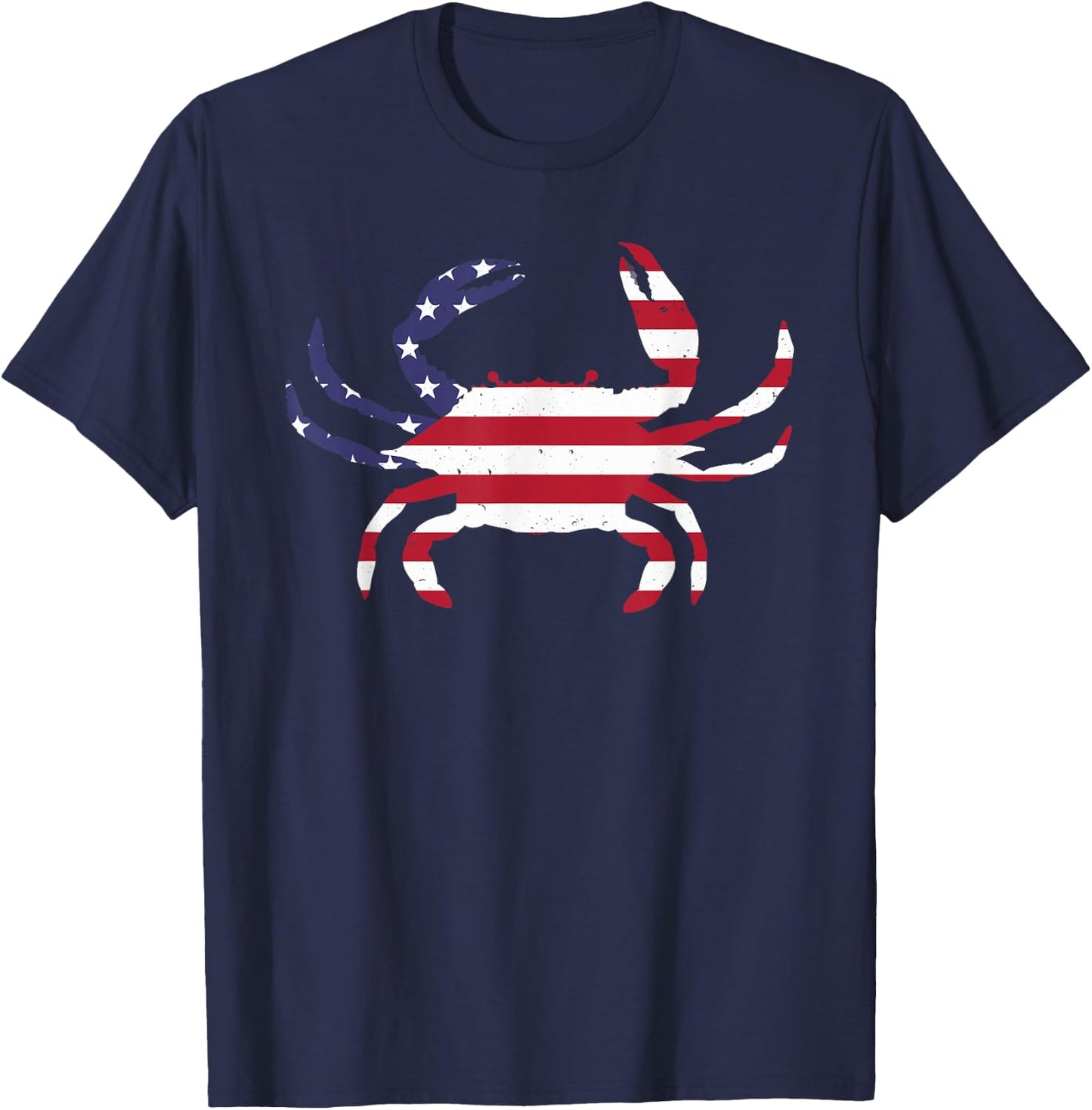 Cool Crab Women Fourth July Flag Patriotic Crabbing T-Shirt - T-Shirt | Navy