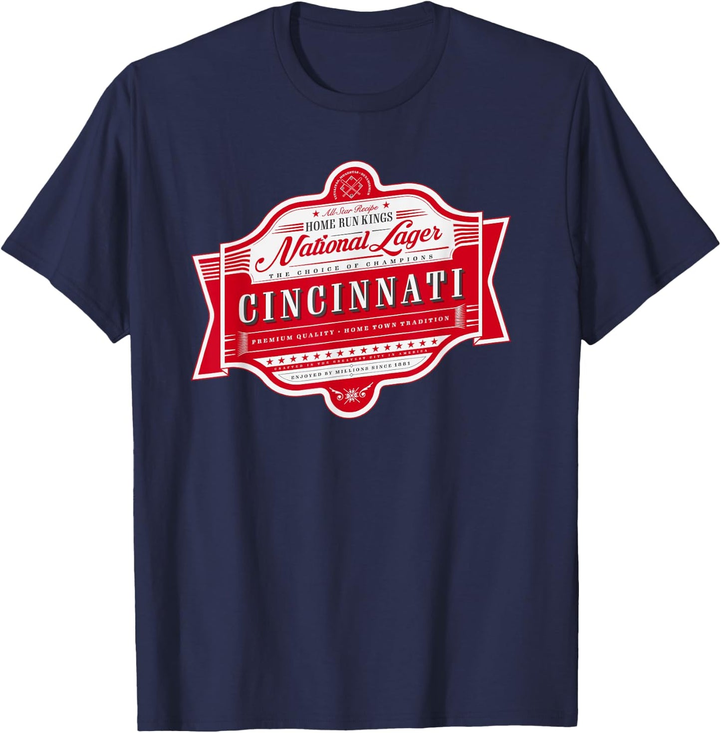 Classic Cincinnati Beer Label - Cincinnati Pride T-Shirt - T-Shirt | Navy