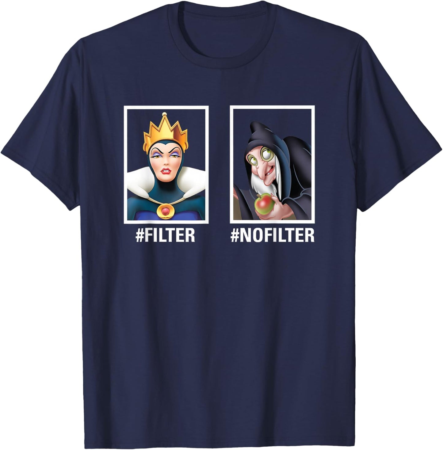 Disney Villains Evil Queen #Filter #Nofilter Funny Meme Small T-Shirt - T-Shirt | Navy