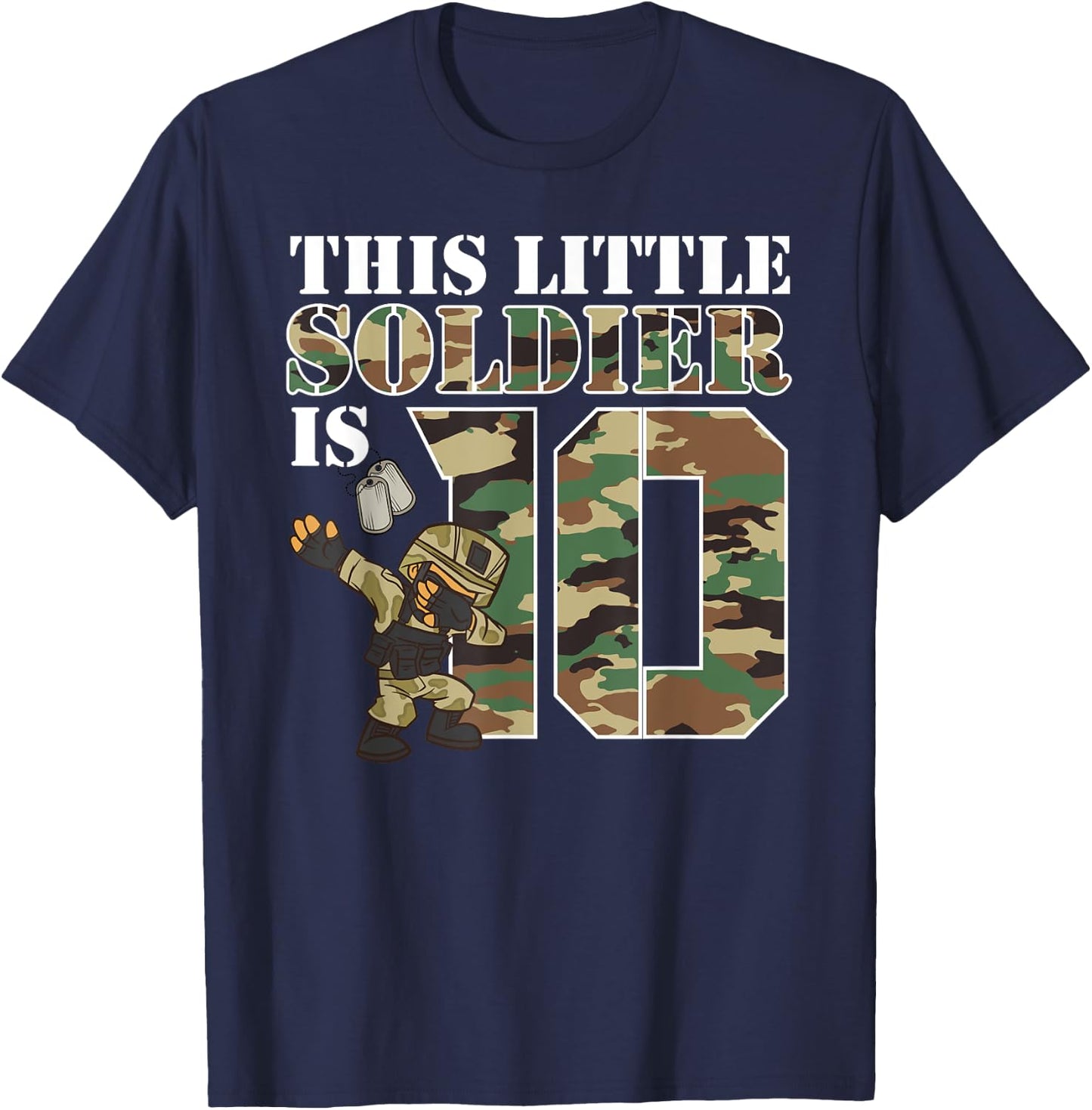 10 Year Old Boy Military Army 10th Birthday Boy T-Shirt - T-Shirt | Navy
