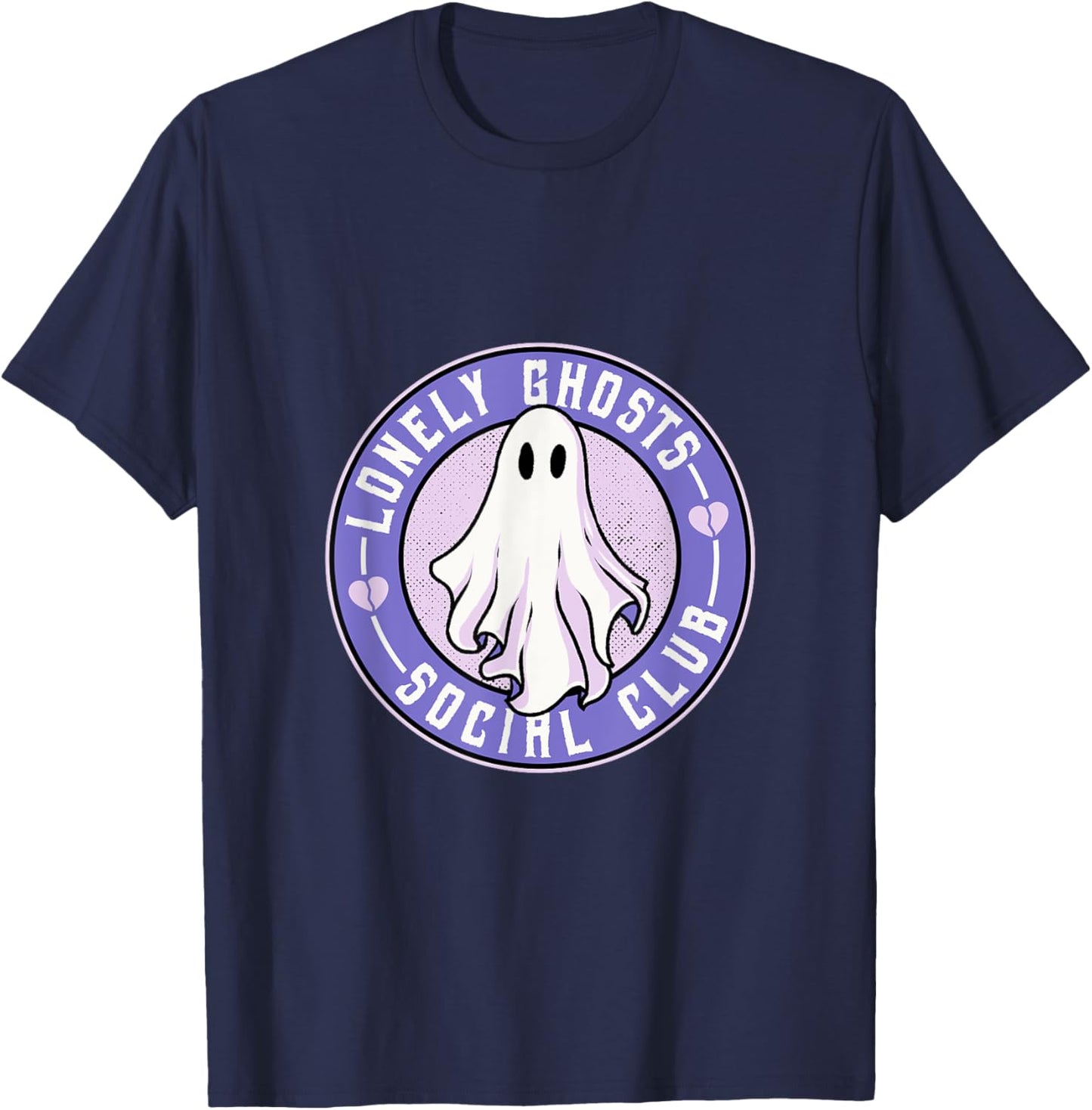 Lonely Ghosts Social Club Halloween Single Introvert Broken T-Shirt - T-Shirt | Navy