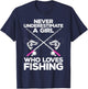 Cool Fishing Girls Fisherman Fish Lure Saltwater T-Shirt - T-Shirt | Navy