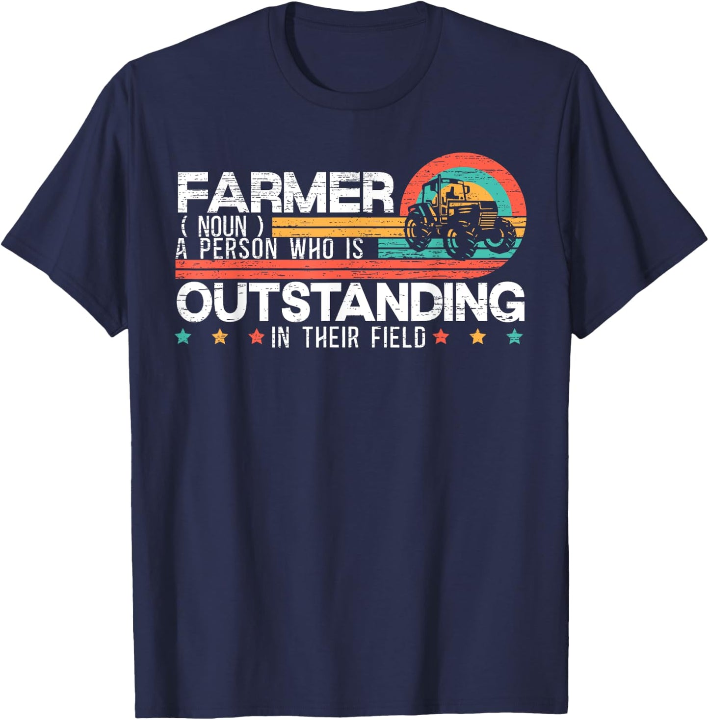 Farmer Definition Funny Tractor Rider Farming Dad Grandpa T-Shirt - T-Shirt | Navy