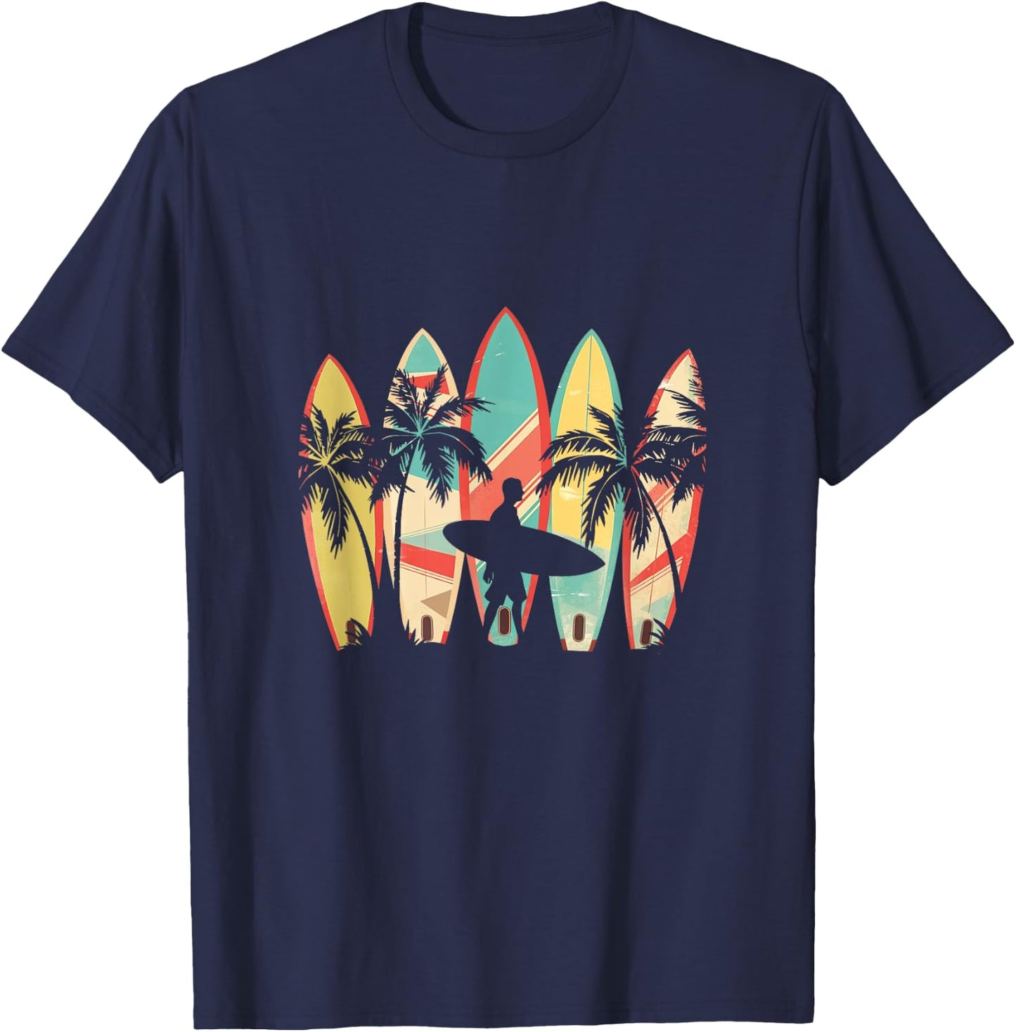 Vintage Surfer Surfing Beach Surf Surfboard Women T-Shirt - T-Shirt | Navy