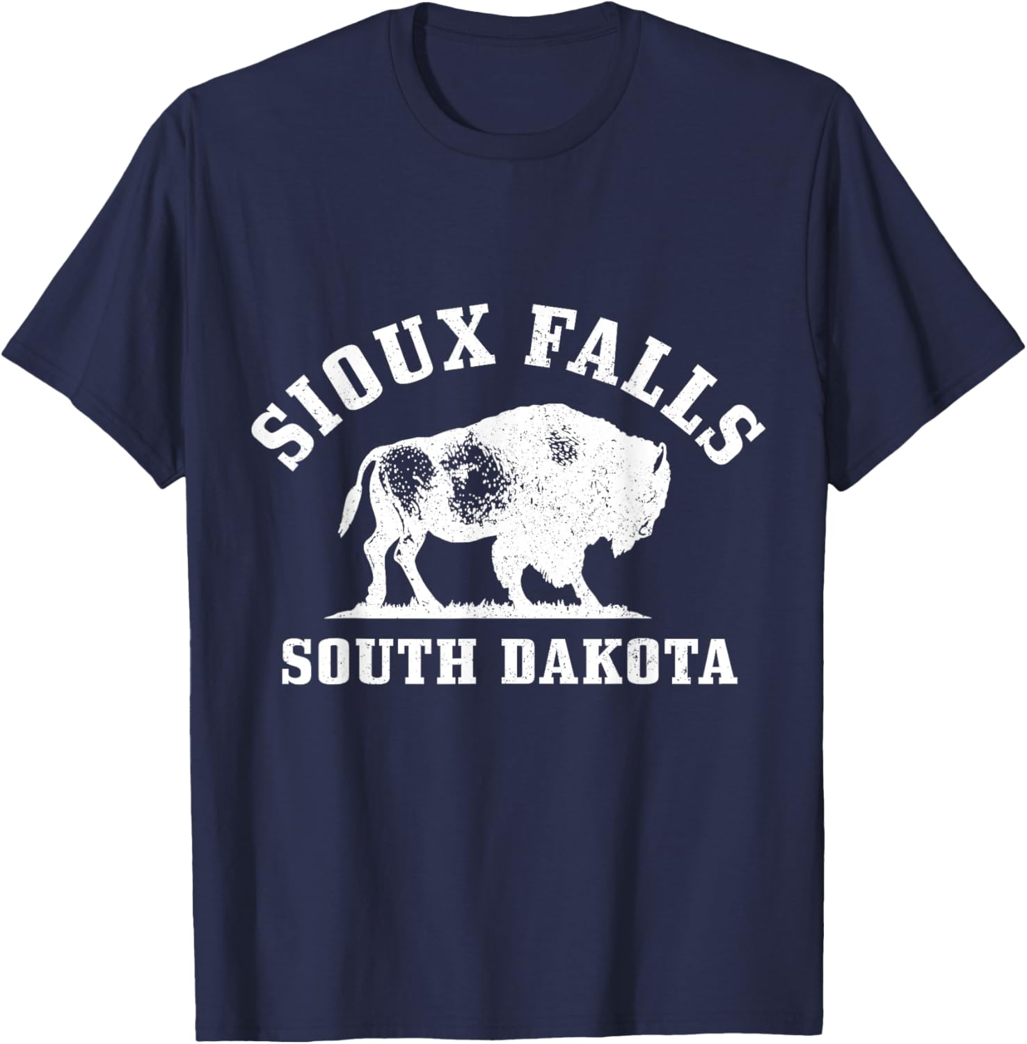 Sioux Falls South Dakota Bison Buffalo National Park Vintage T-Shirt - T-Shirt | Navy